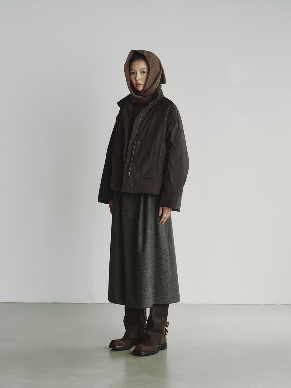 REPLAIN HIGHNECK PADDING JUMPER_CHARCOAL