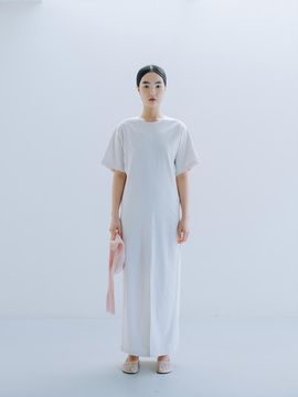 REPLAIN SLIT JERSEY DRESS