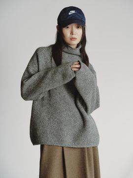 REPLAIN SNOWY CHUNKY KNIT_GREY