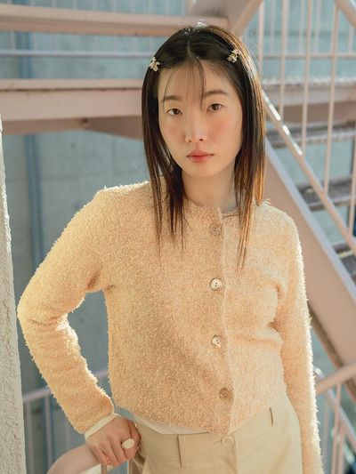 REPLAIN TEXTURED TWEED KNIT JACKET