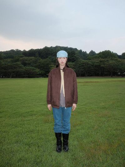 REPLAIN YEONXJAE COLLABO FAUX SUEDE CASUAL JACKET [DARK BROWN]
