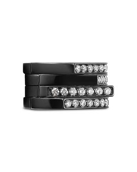 Repossi Repossi 18K Black Gold Antifer Diamond Multirow Single Earr Cuff, 0.62 tcw