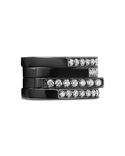 Repossi Repossi 18K Black Gold Antifer Diamond Multirow Single Earr Cuff, 0.62 tcw