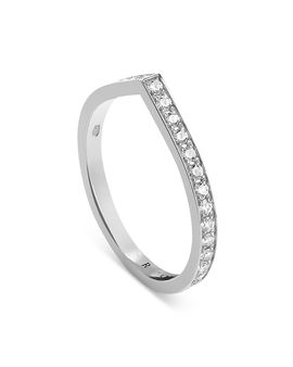 Repossi Repossi 18K White Gold Antifer Diamond V Shaped Band