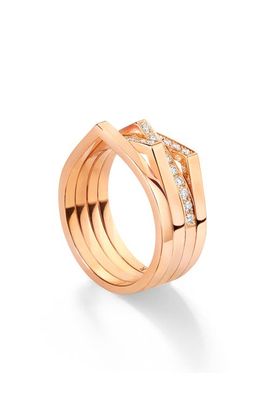 REPOSSI REPOSSI Antifer 2-Row 18K Gold and Diamond Hoop Earring