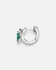 Repossi Repossi Serti Sur Vide 18kt white gold single earring with diamonds and emerald - 4