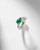 Repossi Repossi Serti Sur Vide 18kt white gold single earring with diamonds and emerald - 5