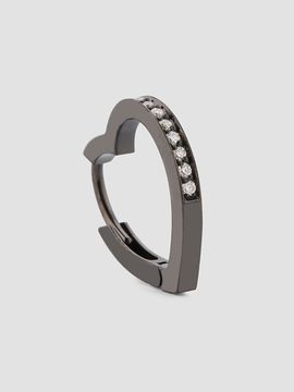Repossi Women's Antifer 18K Black Gold & 0.06 TCW Diamond Heart Hoop Earring