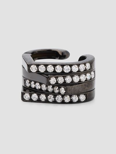 Repossi Women's Antifer 18K Black Gold & 0.24 TCW Diamond 4-Row Ear Cuff