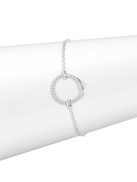 Repossi Women's Antifer 18K White Gold & 0.2 TCW Pavé Diamond Pendant Bracelet