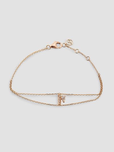 Repossi Women's Letters 18K Rose Gold & 0.20 TCW Diamond Bracelet