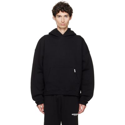 Represent Represent Black Initial Boxy Hoodie