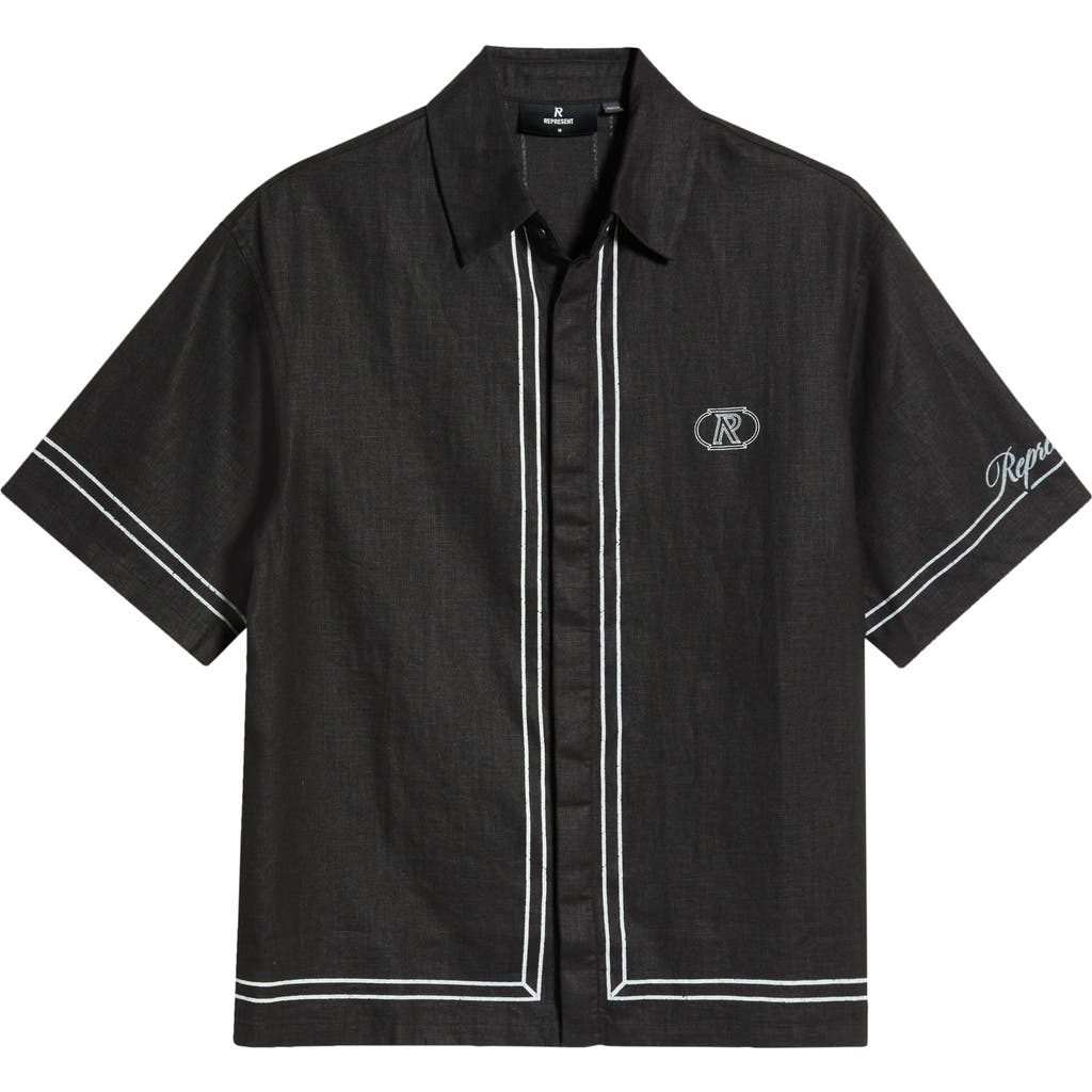 Represent Represent Border Stripe Cotton Button-up Shirt