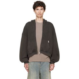 Represent Represent Brown Initial Boxy Oversized Zip Hoodie