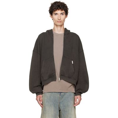 Represent Represent Brown Initial Boxy Oversized Zip Hoodie