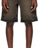 Represent Represent Brown Overdyed Denim Shorts - 1