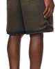 Represent Represent Brown Overdyed Denim Shorts - 3