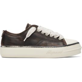 Represent Represent Brown Rep-Cap Distressed Leather Sneakers