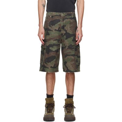 Represent Represent Green Camo Cargo Shorts