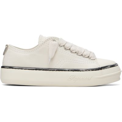 Represent Represent Off-White Rep-Cap Distressed Leather Sneakers