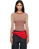 RESCHA RESCHA SSENSE Exclusive Beige & Red Kashi Sweater - 1