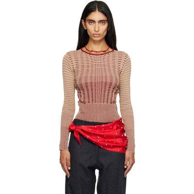 RESCHA RESCHA SSENSE Exclusive Beige & Red Kashi Sweater