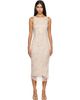 RESCHA RESCHA SSENSE Exclusive Beige & White Dharee Lace Midi Dress - 1