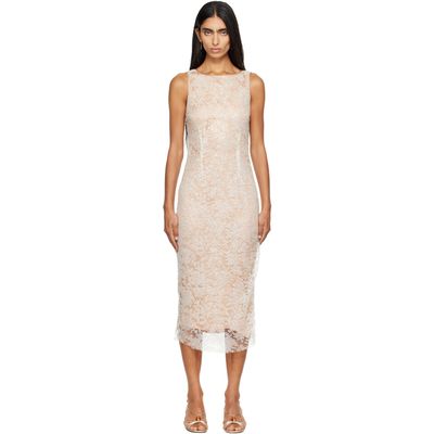 RESCHA RESCHA SSENSE Exclusive Beige & White Dharee Lace Midi Dress