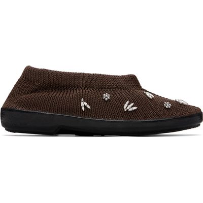RESCHA RESCHA SSENSE Exclusive Brown Jewel Slip-on Loafers