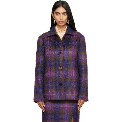 RESCHA RESCHA SSENSE Exclusive Purple Checked Jacket