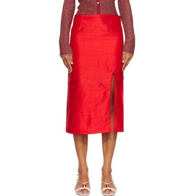 RESCHA RESCHA SSENSE Exclusive Red Double Kalam Skirt