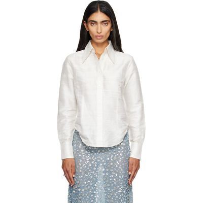 RESCHA RESCHA SSENSE Exclusive White Raw Silk Sharoukan Shirt