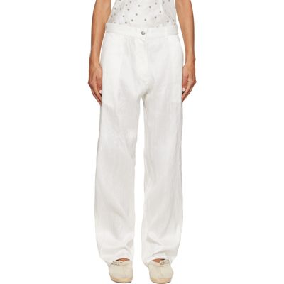 RESCHA RESCHA SSENSE Exclusive White Raw Silk Trousers