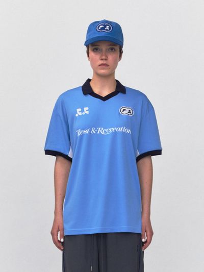 Rest&Recreation Collar Jersey Top_Sky Blue