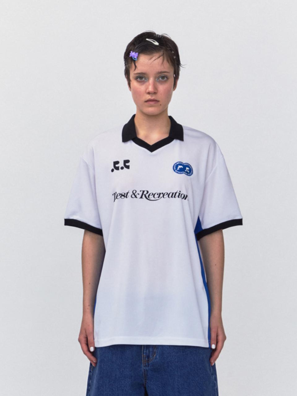Rest&Recreation Collar Jersey Top_White
