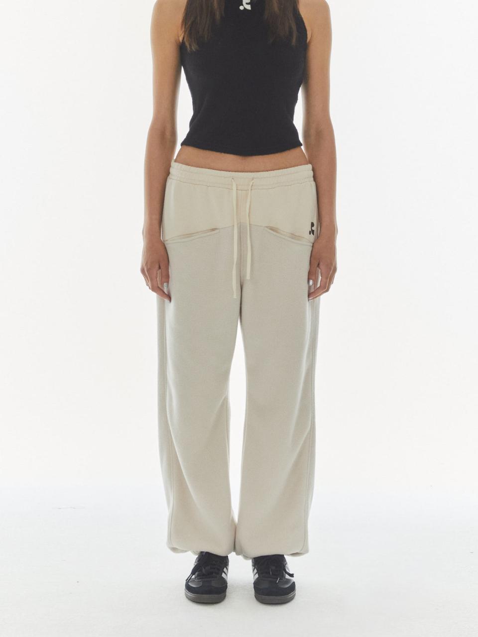 Rest&Recreation Coloration Fleece Elastic Jogger Pants [White]