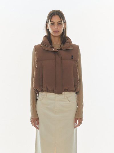 Rest&Recreation Down Cropped Versatile Vest [Brown]