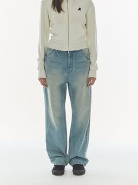 Rest&Recreation Logo Distressed Carpenter Denim Pants [Light Blue]