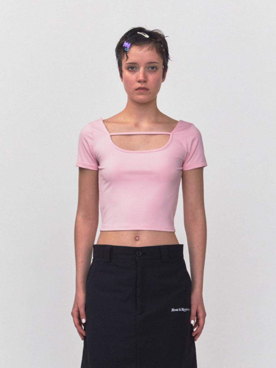 Rest&Recreation RR Strap Crop Top_Pink