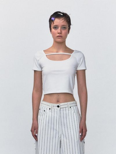 Rest&Recreation RR Strap Crop Top_White