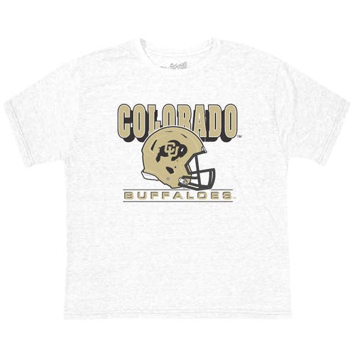 Retro Brand Preschool Original Retro Brand Ash Colorado Buffaloes Helmet Tri-Blend T-Shirt 