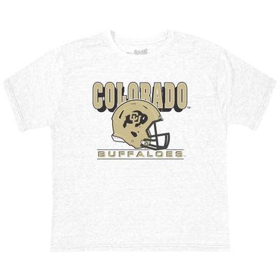 Retro Brand Preschool Original Retro Brand Ash Colorado Buffaloes Helmet Tri-Blend T-Shirt 