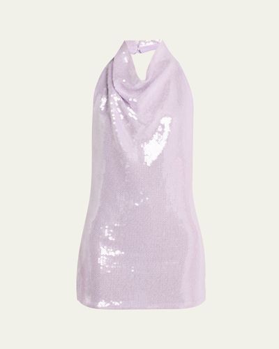 Retrofete Avenya Sequined Halter Mini Dress