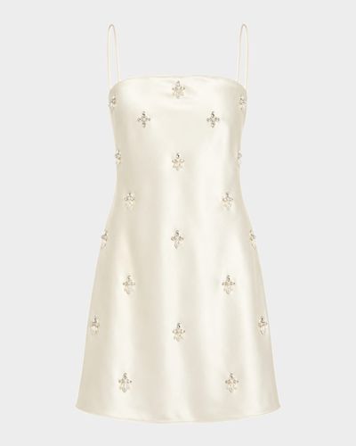 Retrofete Dotty Embellished Satin Mini Dress