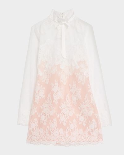 Retrofete Faylin Long-Sleeve Lace Mini Dress