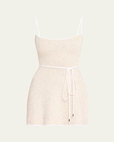 Retrofete Gisele Metallic Knit Mini Dress