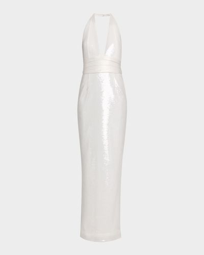 Retrofete Kelsie Sequined Plunge Maxi Dress