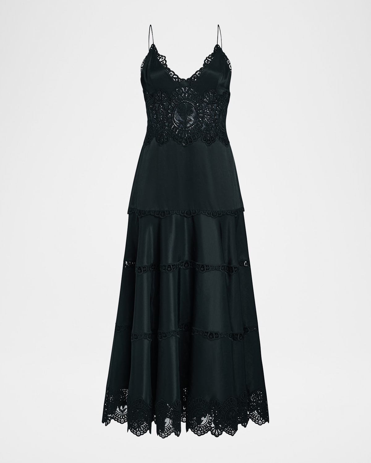 Retrofete Leilani Embroidered A-Line Midi Dress