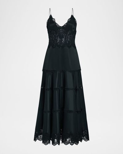 Retrofete Leilani Embroidered A-Line Midi Dress
