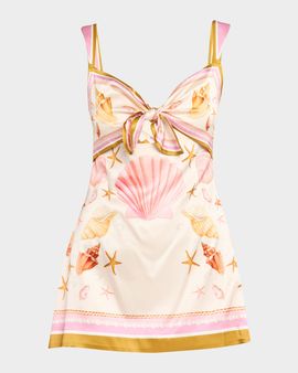 Retrofete Margarie Printed Satin Mini Dress